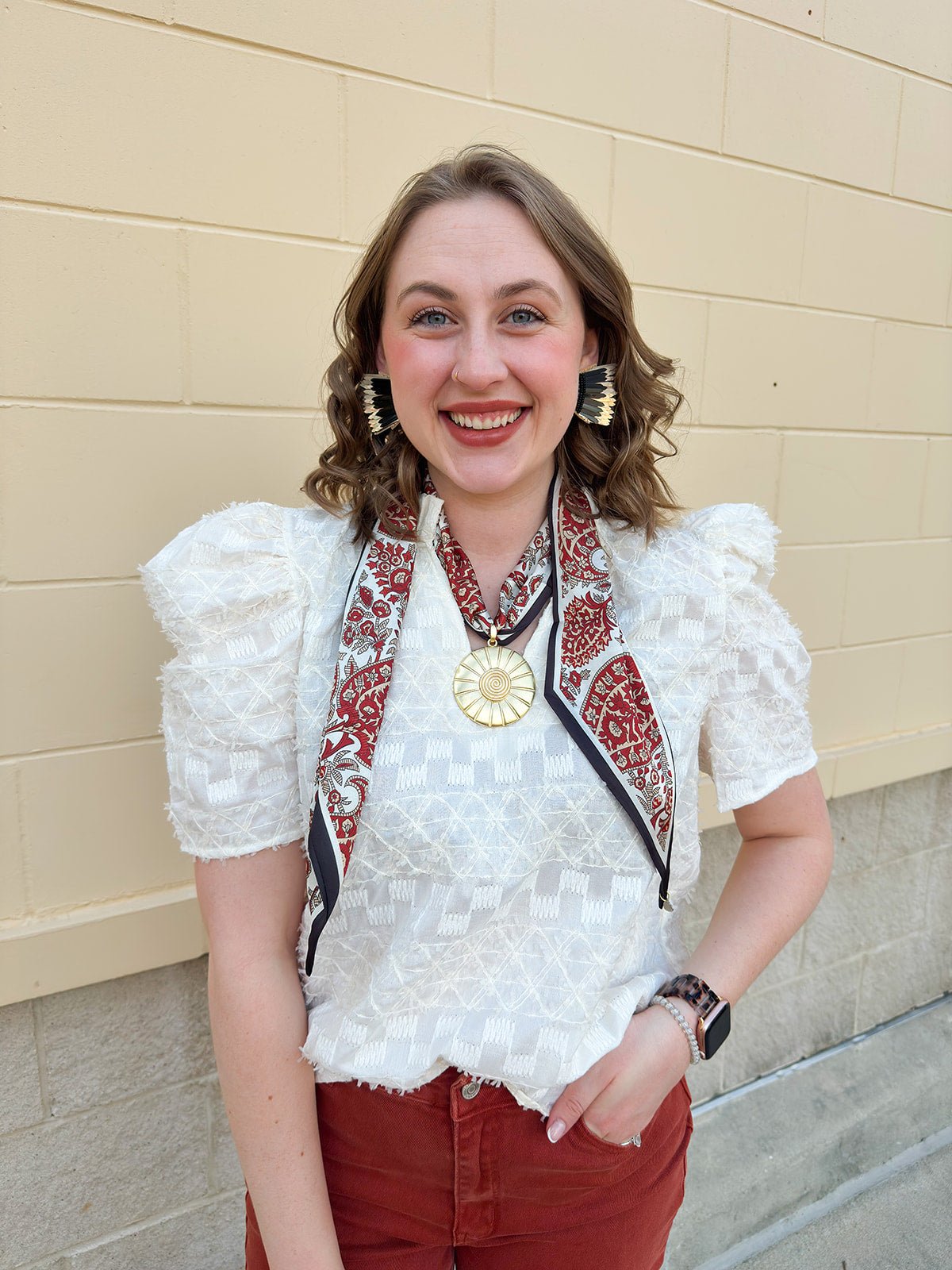 [Hart Designs] Aurora Medallion Scarf Necklace - The Pink Pineapple 850