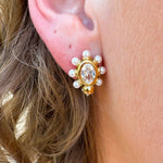 [Hart Designs] Crystal Halo Pearl Stud Earrings - The Pink Pineapple 850
