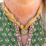 [Hart Designs] Golden Heart Scarf Necklace - The Pink Pineapple 850