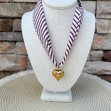 [Hart Designs] Sweet Spirit Scarf Necklace in Garnet & Cream - The Pink Pineapple 850