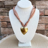 [Hart Designs] The Heart of Gold Scarf Necklace - The Pink Pineapple 850