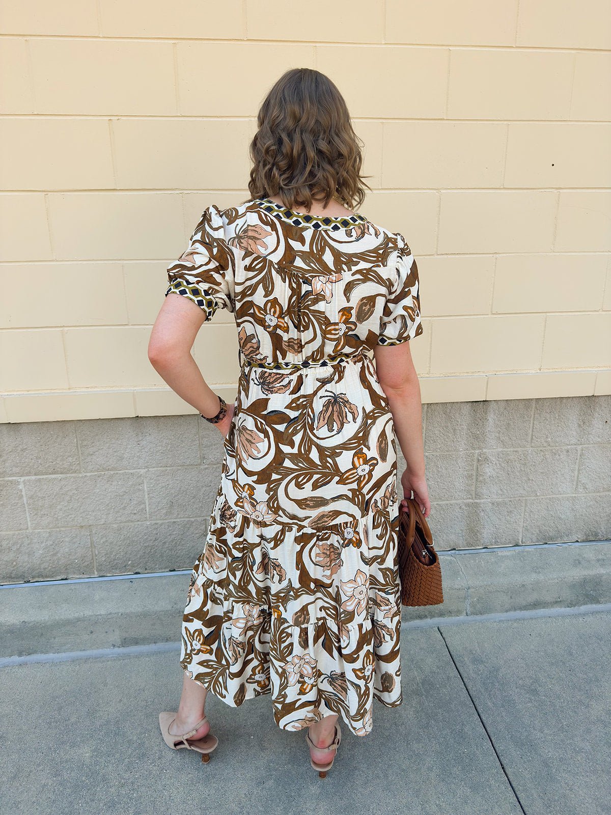 Harvest Blooms Tiered Midi Dress - The Pink Pineapple 850