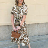 Harvest Blooms Tiered Midi Dress - The Pink Pineapple 850