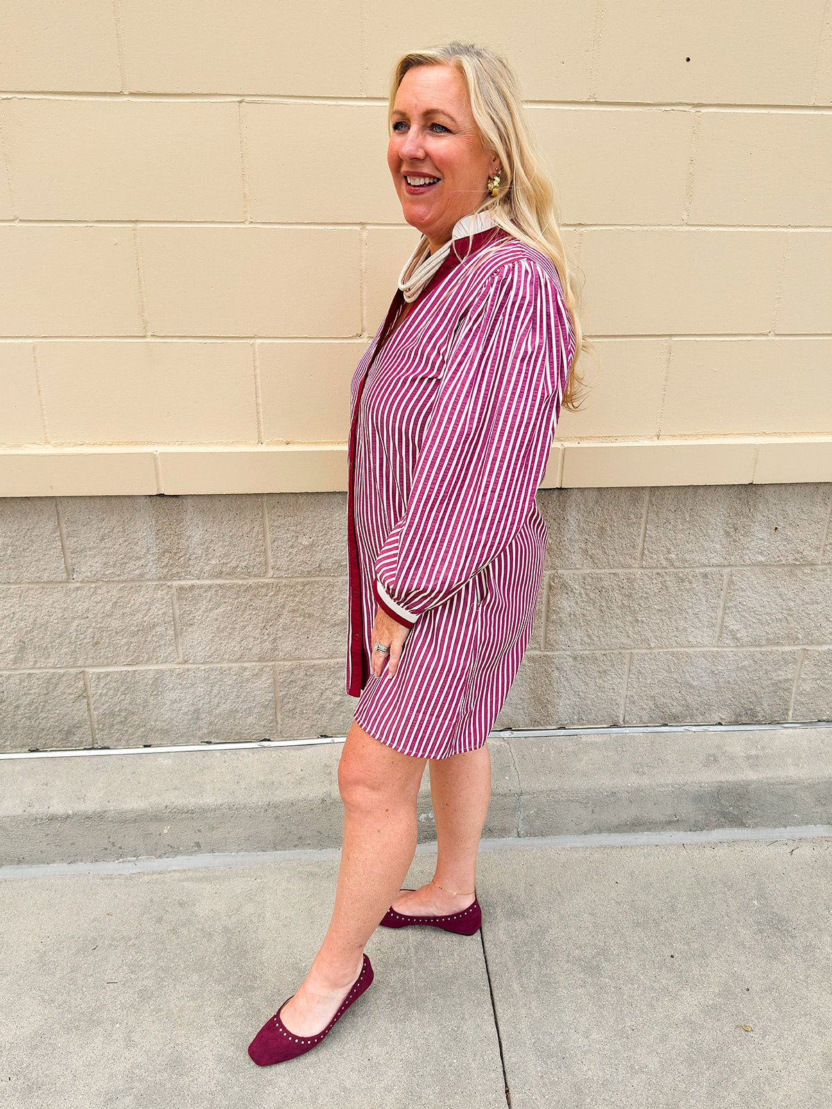 Harvest Stripe Charm Mini Dress - The Pink Pineapple 850