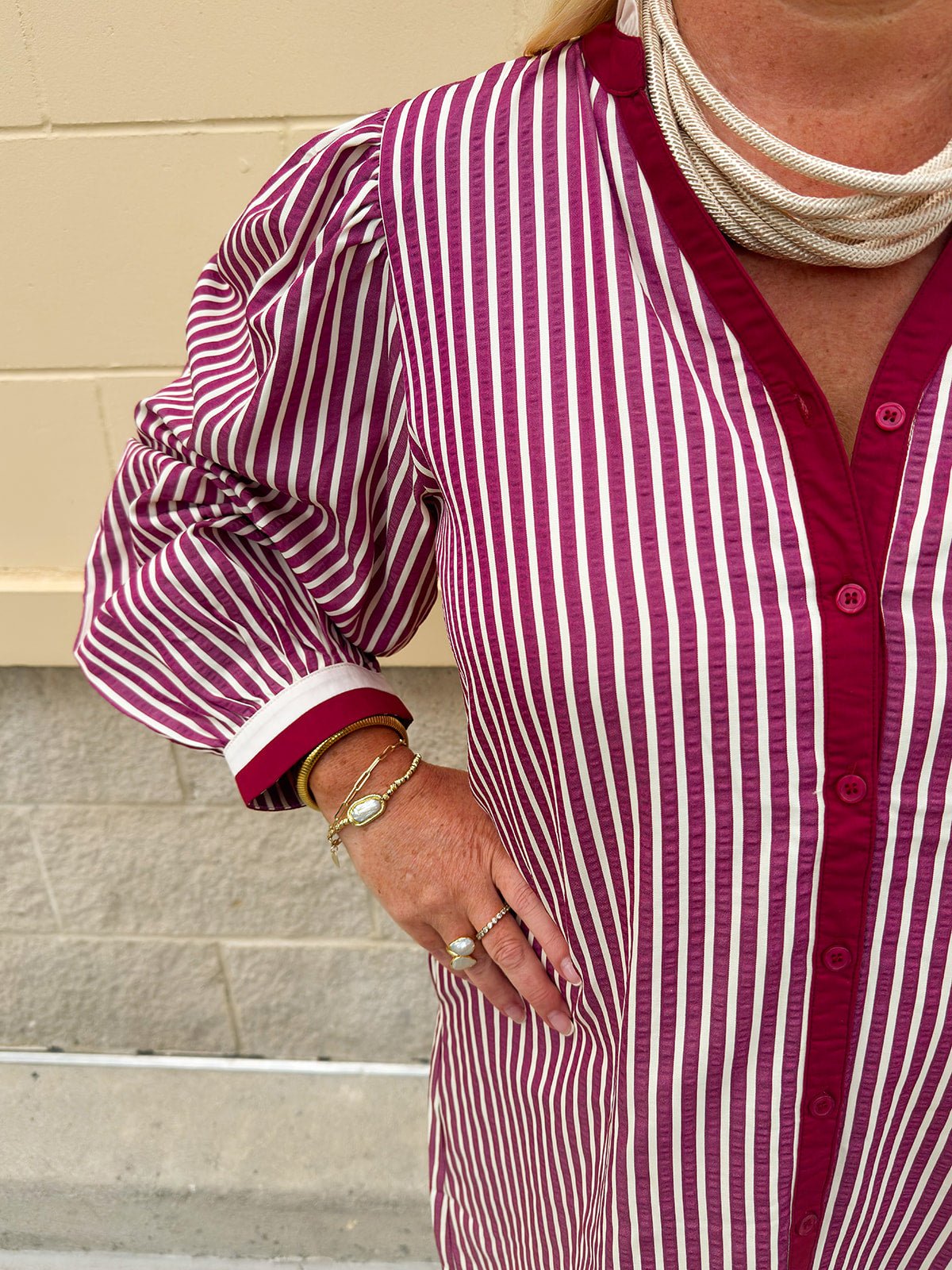 Harvest Stripe Charm Mini Dress - The Pink Pineapple 850