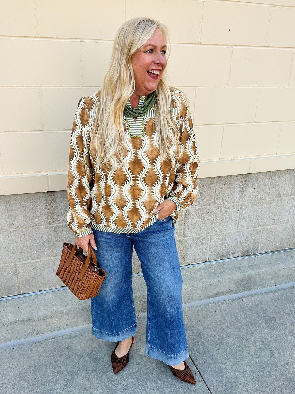 Harvest Stripe V - Neck Top - The Pink Pineapple 850