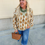 Harvest Stripe V - Neck Top - The Pink Pineapple 850