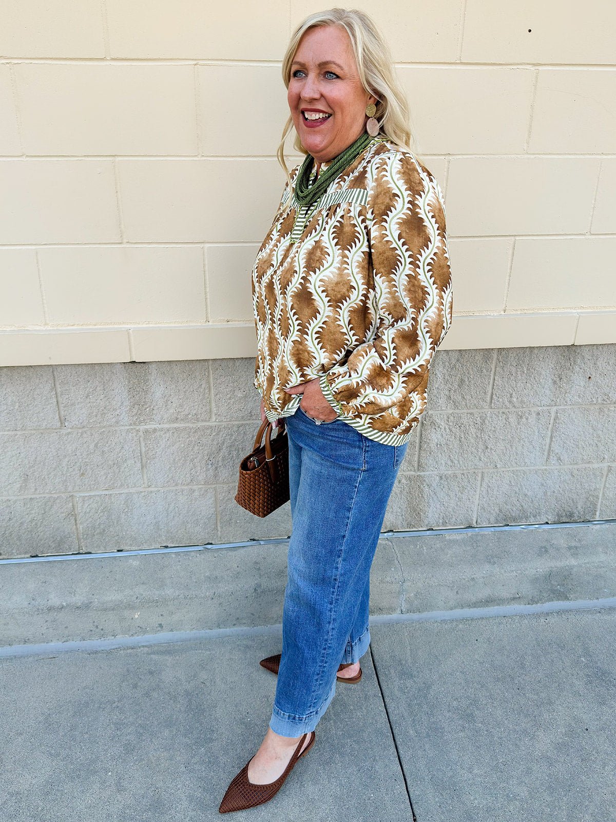 Harvest Stripe V - Neck Top - The Pink Pineapple 850