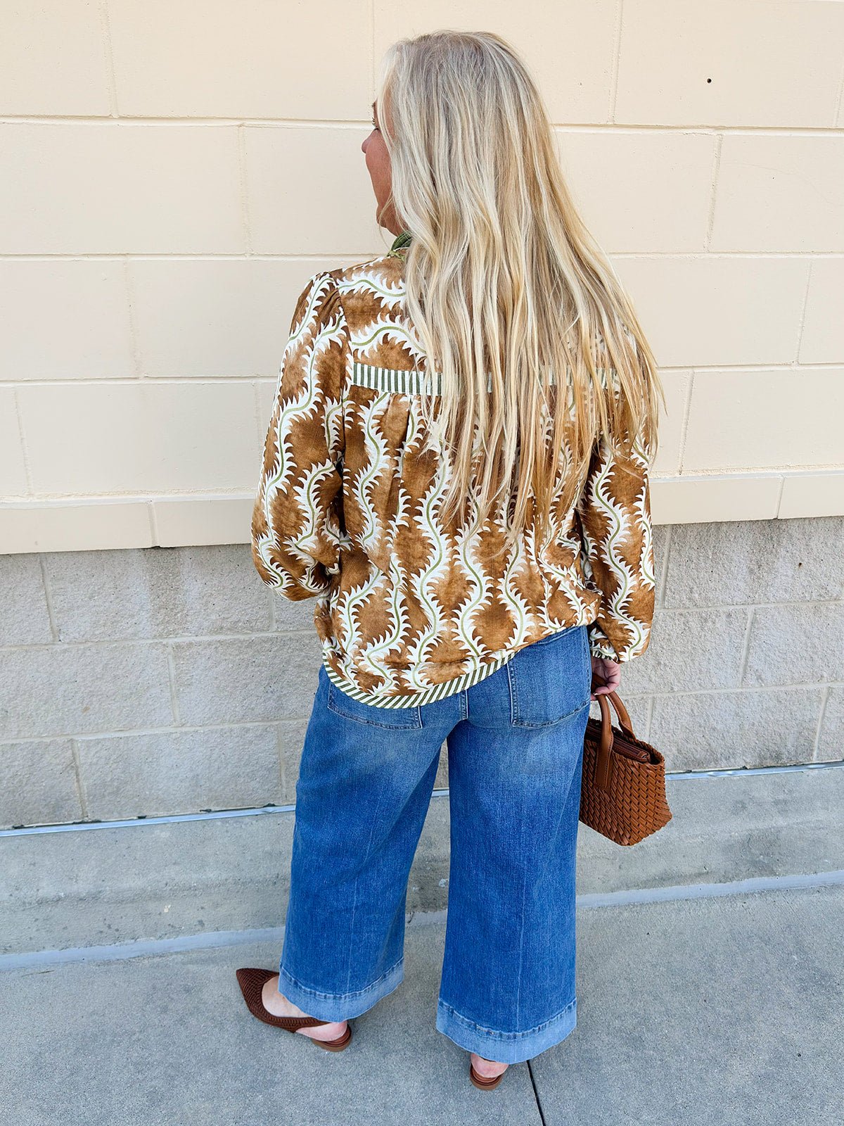 Harvest Stripe V - Neck Top - The Pink Pineapple 850