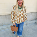 Harvest Stripe V - Neck Top - The Pink Pineapple 850