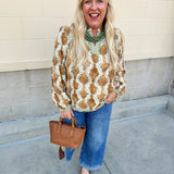 Harvest Stripe V - Neck Top - The Pink Pineapple 850