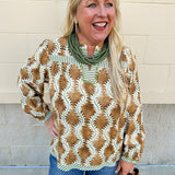 Harvest Stripe V - Neck Top - The Pink Pineapple 850