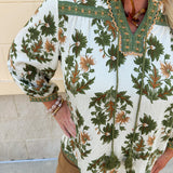 Harvest Trails Tassel Blouse in Olive - The Pink Pineapple 850