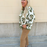 Harvest Trails Tassel Blouse in Olive - The Pink Pineapple 850