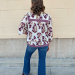 Harvest Trails Tassel Blouse in Wine - The Pink Pineapple 850