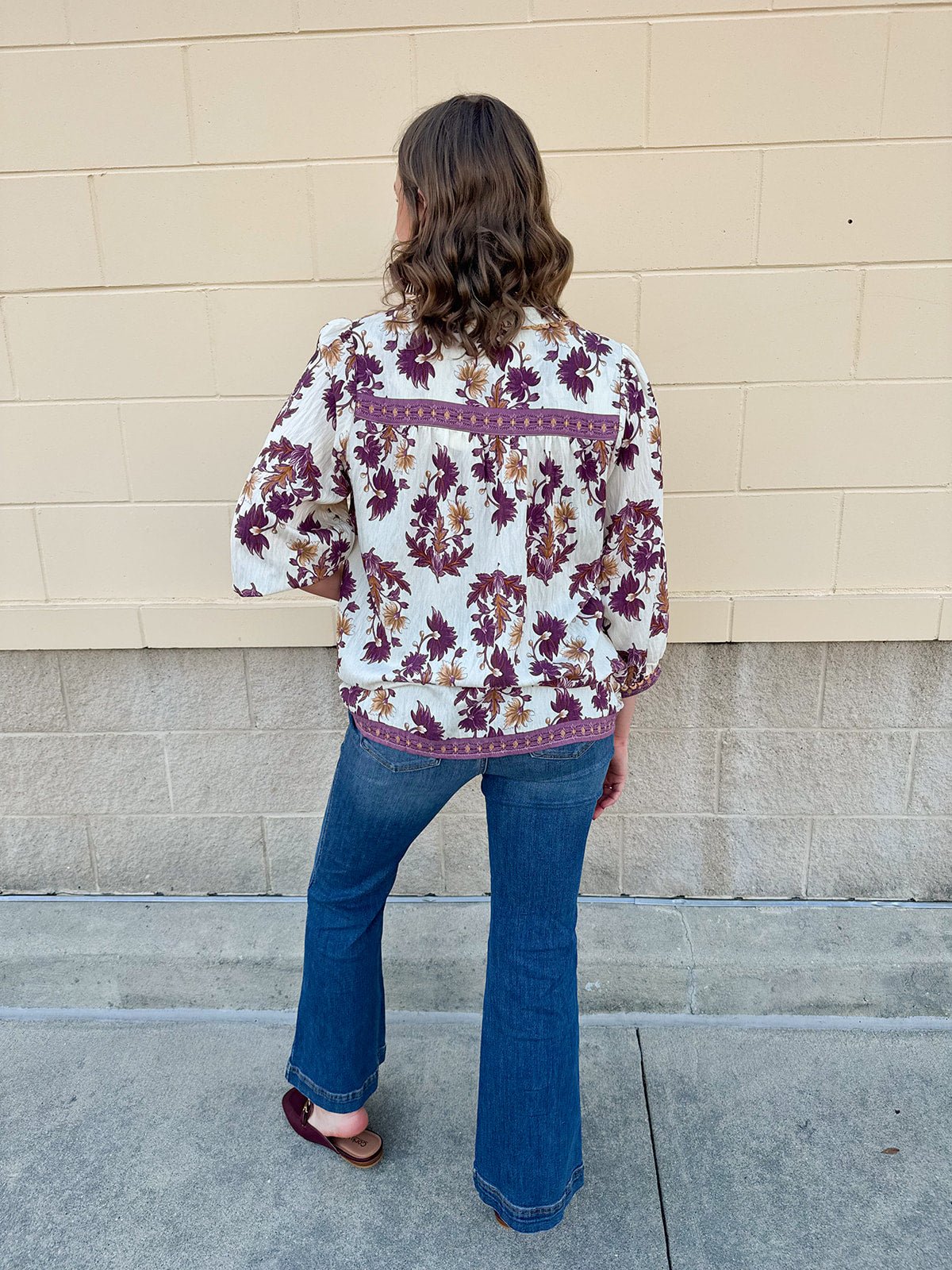 Harvest Trails Tassel Blouse in Wine - The Pink Pineapple 850