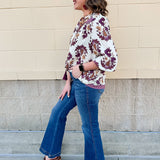 Harvest Trails Tassel Blouse in Wine - The Pink Pineapple 850