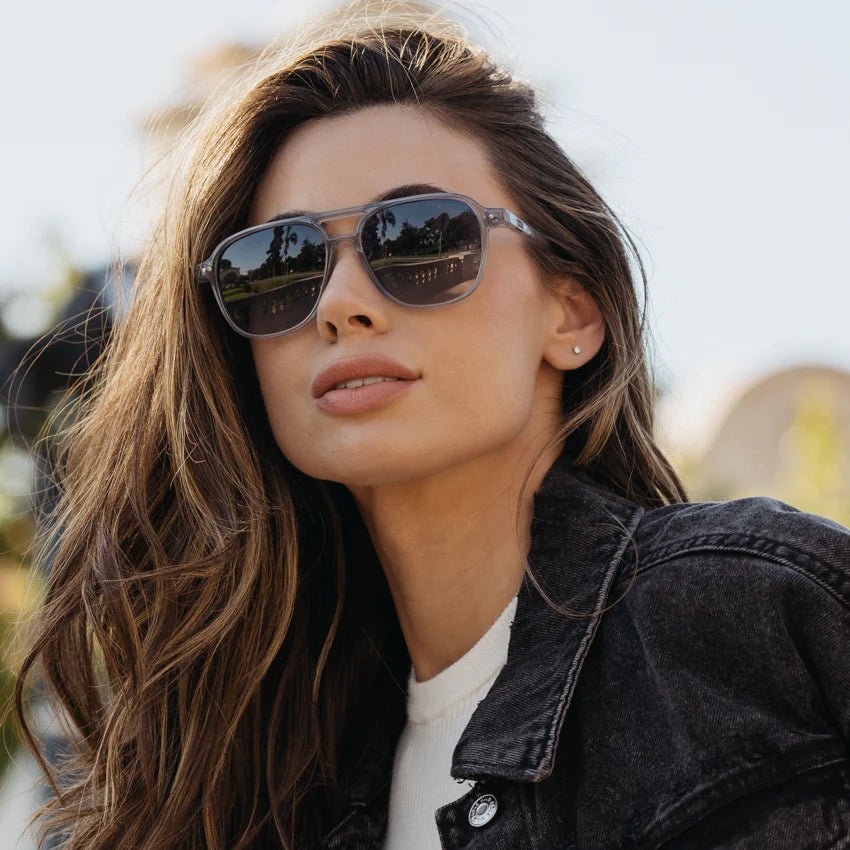 Hayden Double Bridge Square Polarized Sunglasses - The Pink Pineapple 850