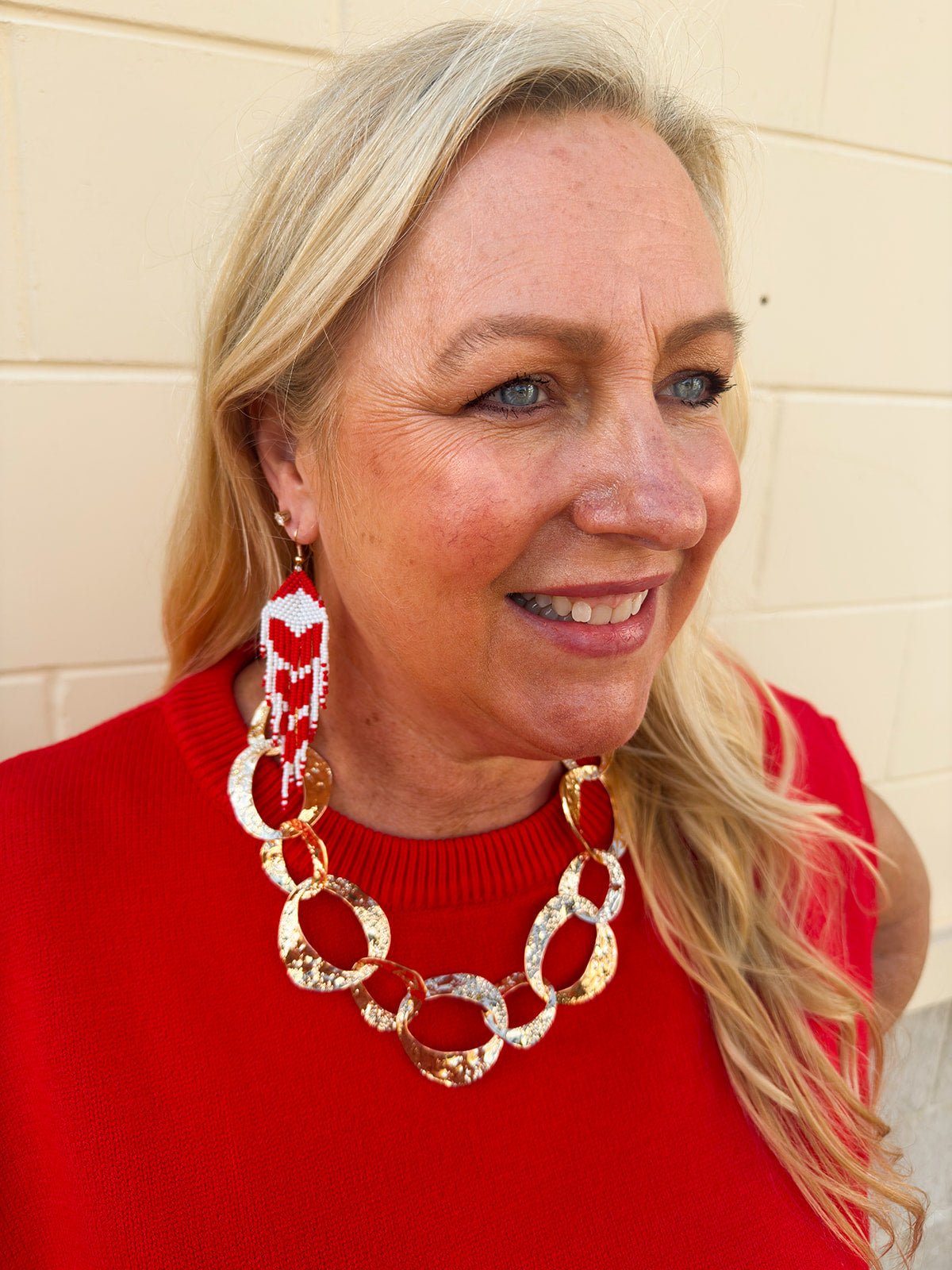 Heart Seed Bead Fringe Earrings - The Pink Pineapple 850
