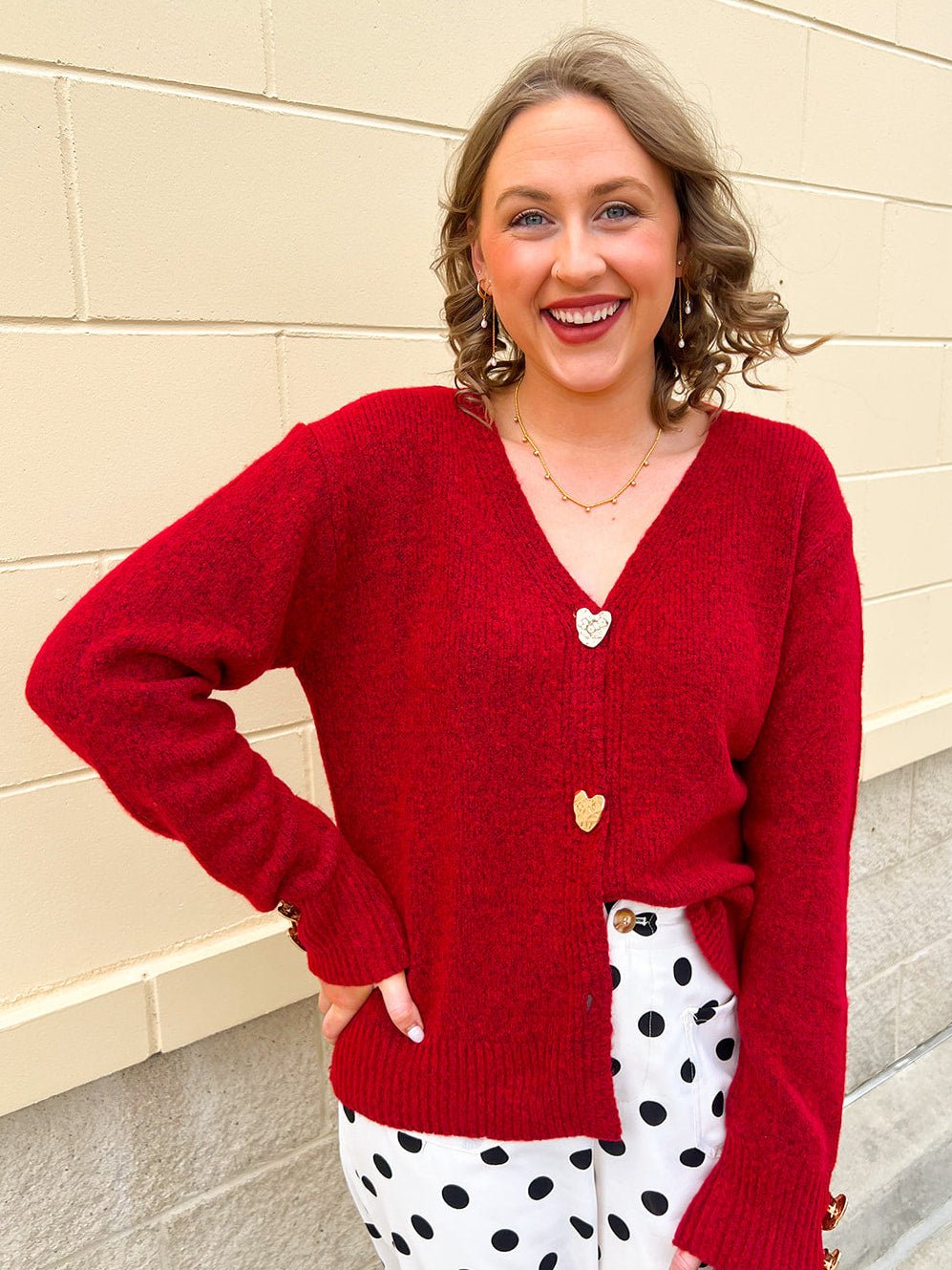 Heartfelt Charm Chunky Knit Cardigan - The Pink Pineapple 850