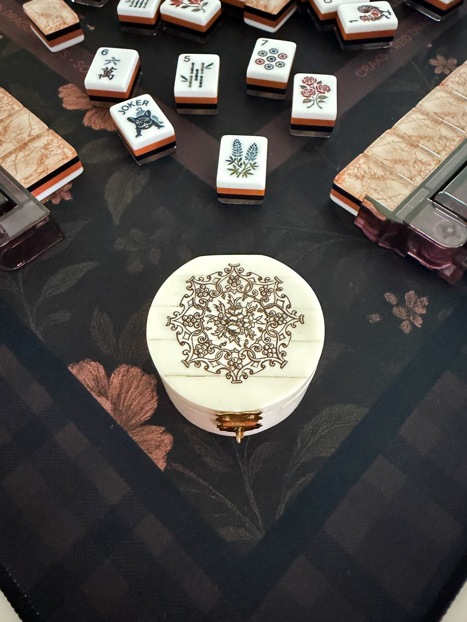 Heirloom Filigree Dice Box - The Pink Pineapple 850