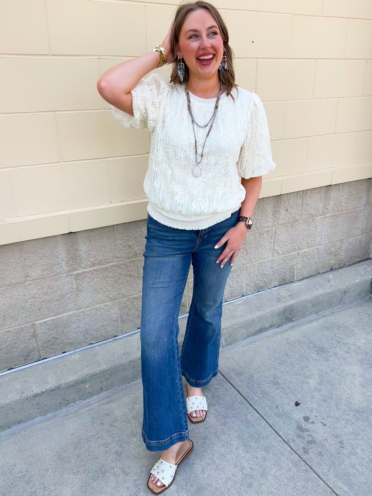 Heirloom Lace Knit Top - The Pink Pineapple 850