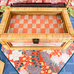 Heirloom Rattan Mahjong Storage Case - The Pink Pineapple 850