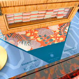 Heirloom Rattan Mahjong Storage Case - The Pink Pineapple 850