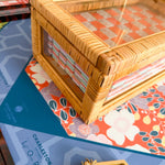 Heirloom Rattan Mahjong Storage Case - The Pink Pineapple 850