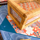 Heirloom Rattan Mahjong Storage Case - The Pink Pineapple 850