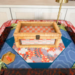 Heirloom Rattan Mahjong Storage Case - The Pink Pineapple 850