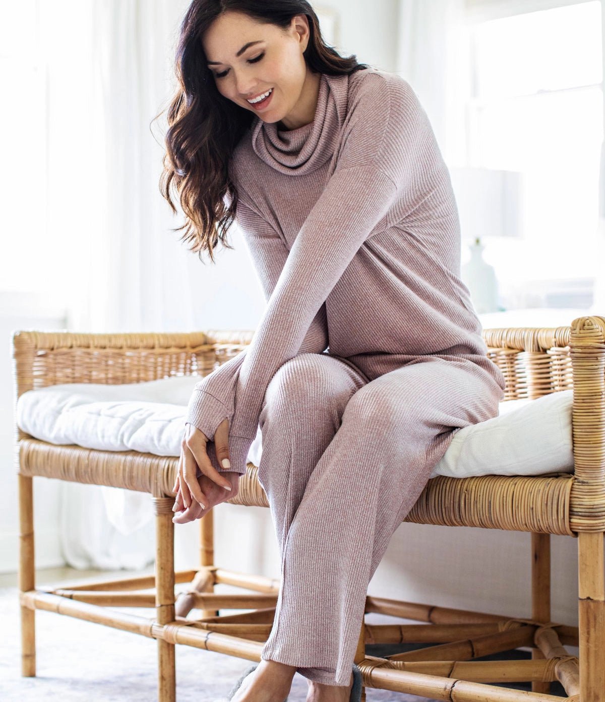 Hello Mello Cuddleblend Cowl Neck Top in Gray - The Pink Pineapple 850