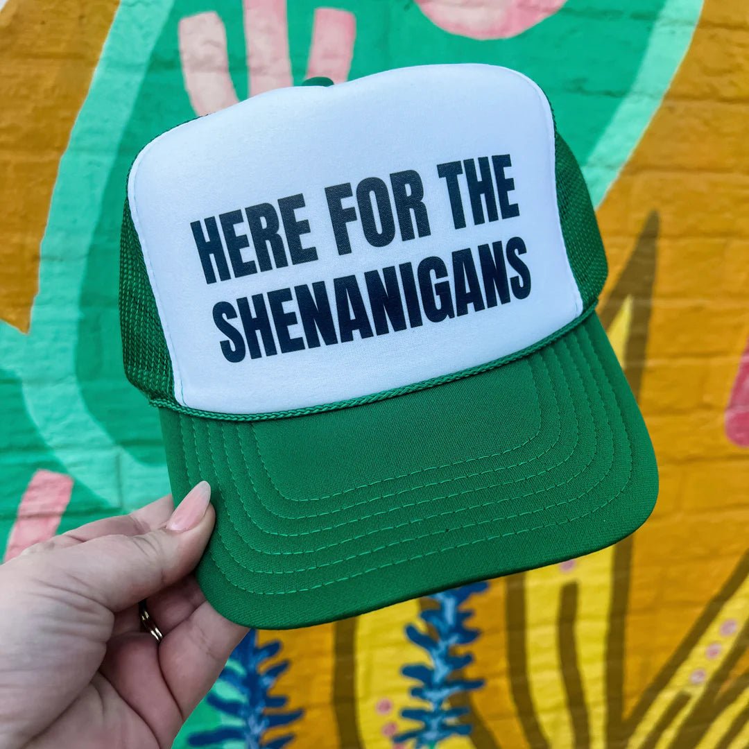 Here for the Shenanigans Trucker Cap - The Pink Pineapple 850