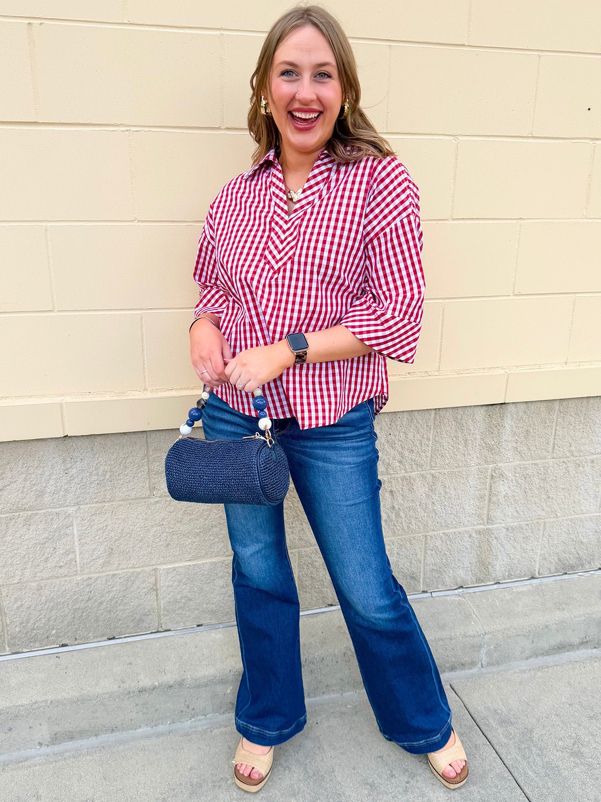 Heritage Check Blouse - The Pink Pineapple 850