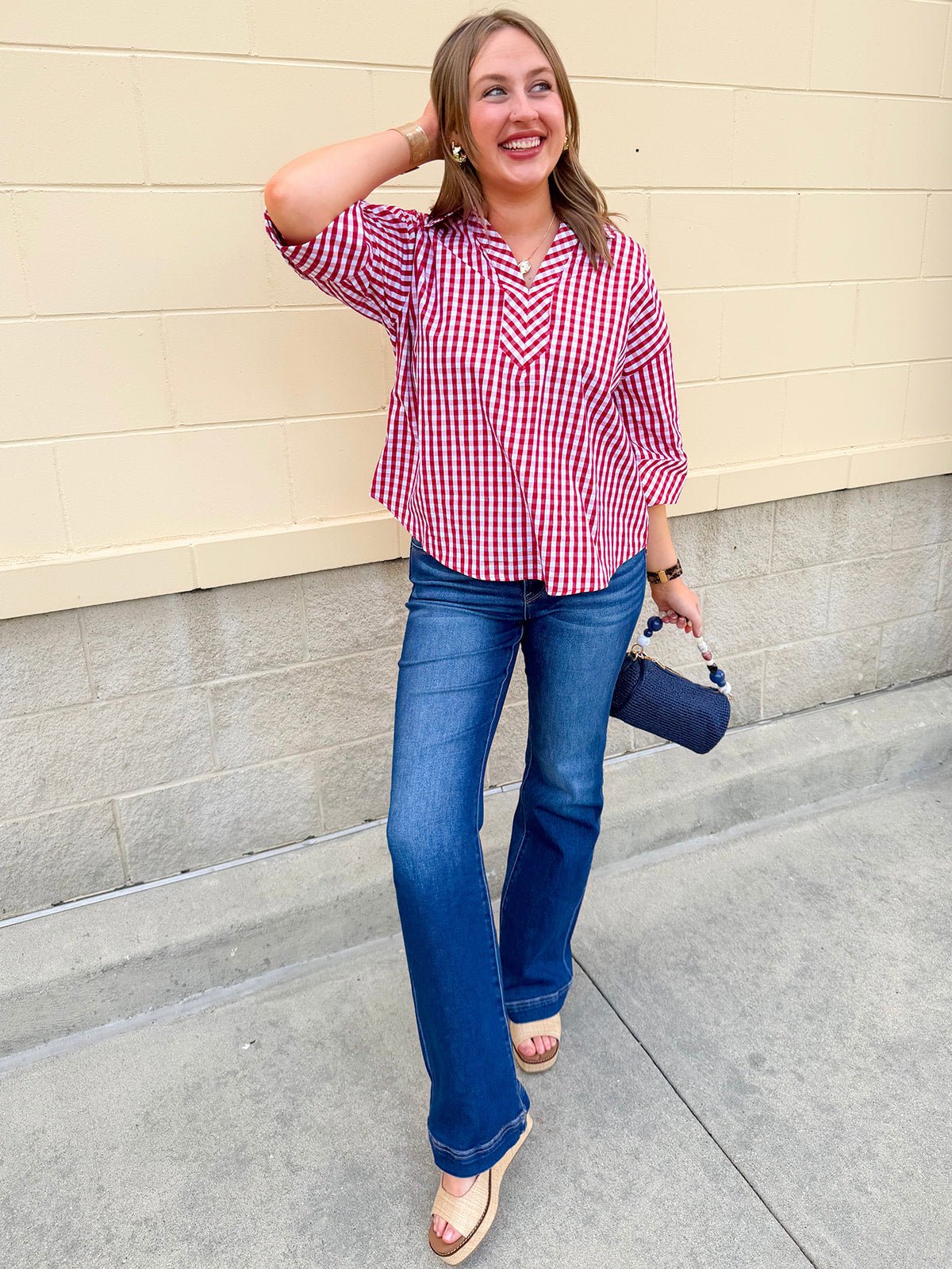 Heritage Check Blouse - The Pink Pineapple 850