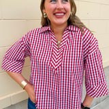Heritage Check Blouse - The Pink Pineapple 850