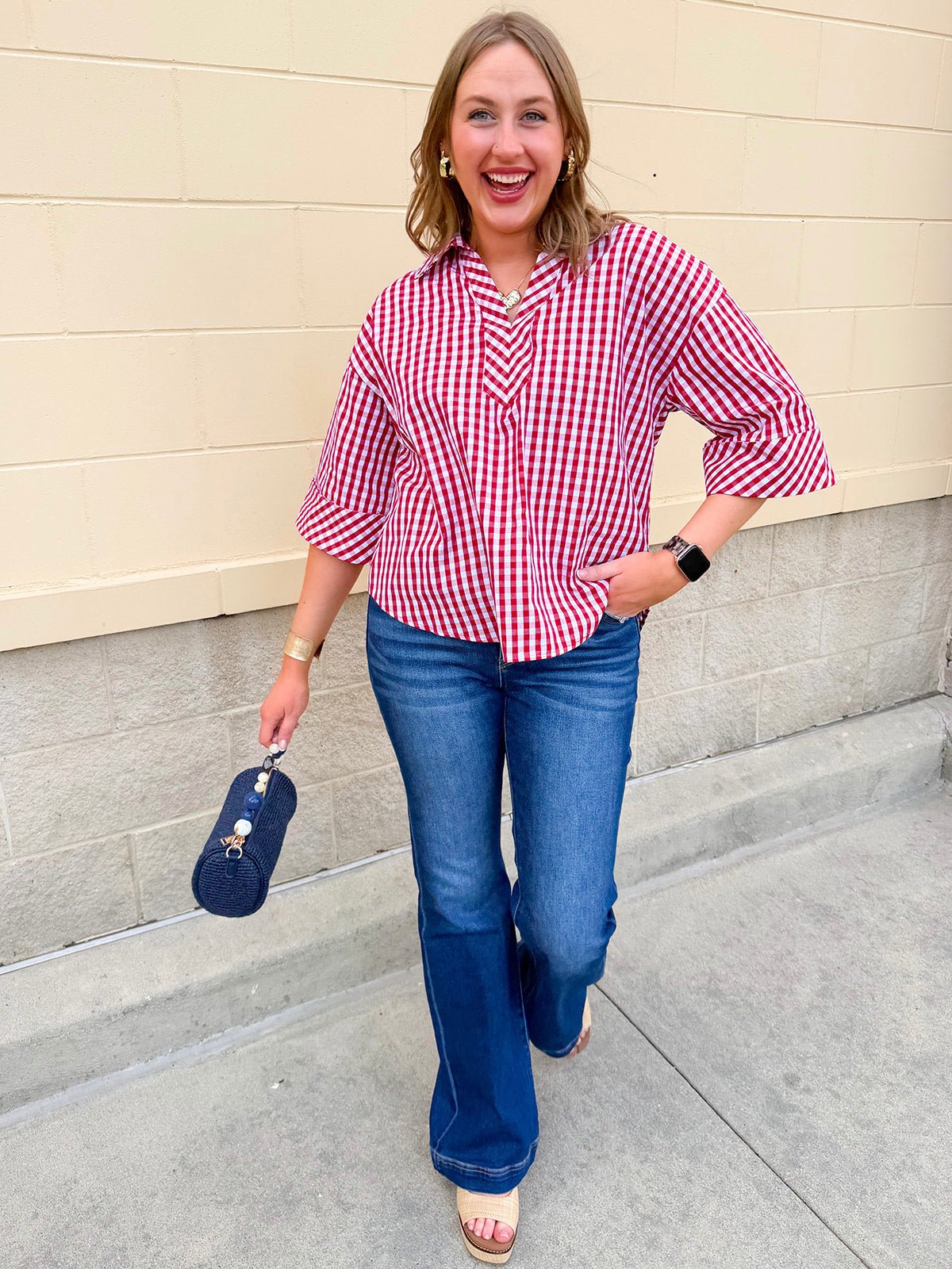 Heritage Check Blouse - The Pink Pineapple 850