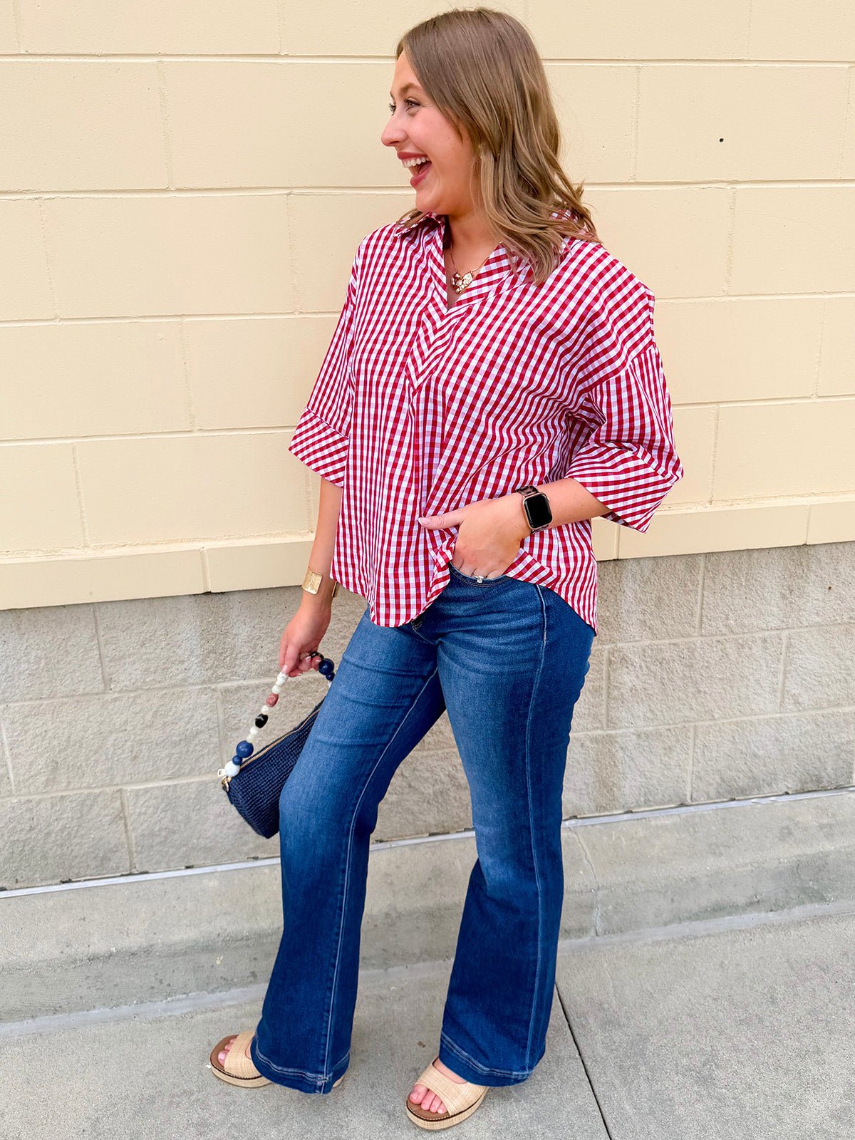 Heritage Check Blouse - The Pink Pineapple 850