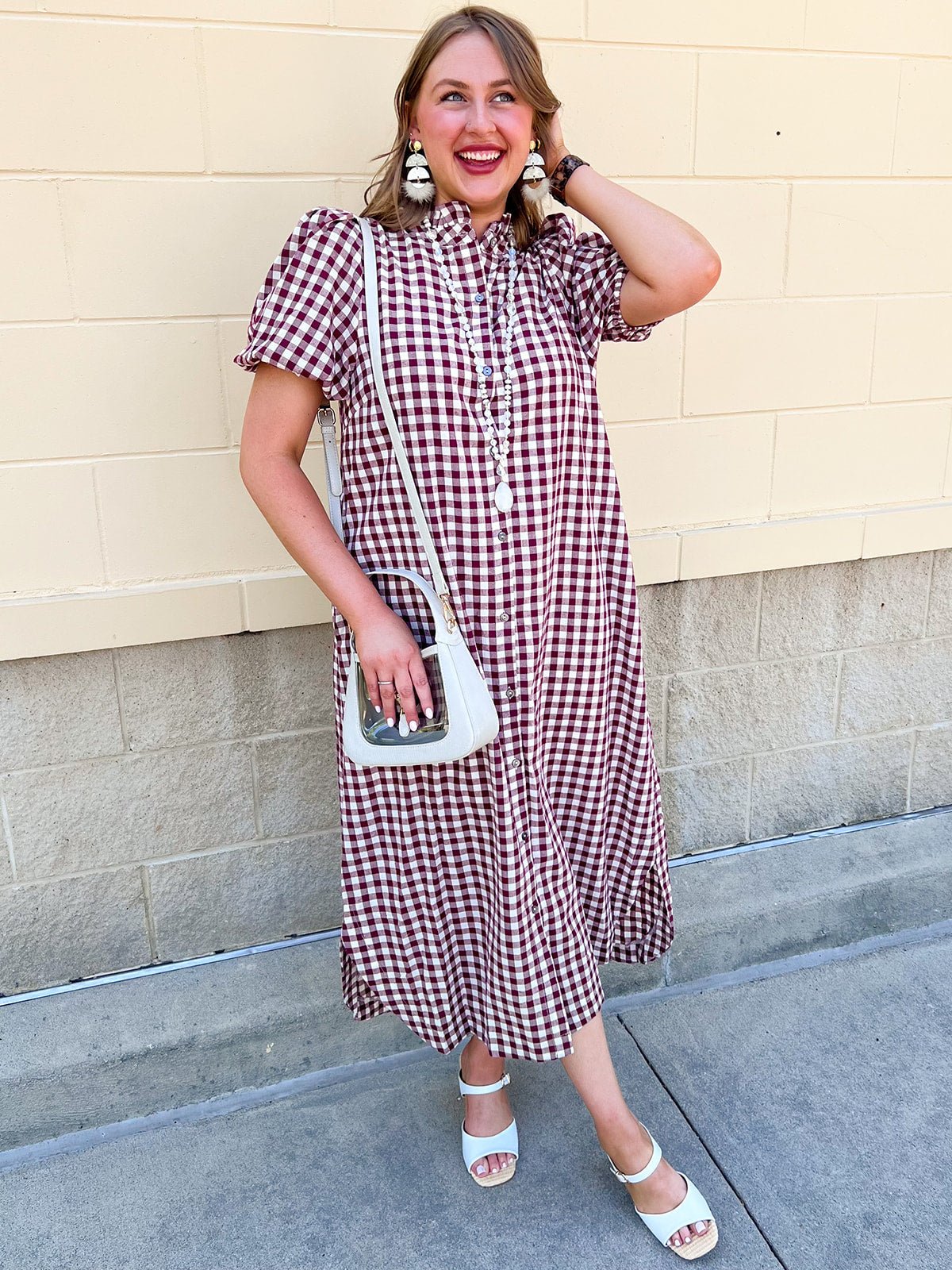 Heritage Check Midi Dress - The Pink Pineapple 850