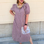 Heritage Check Midi Dress - The Pink Pineapple 850