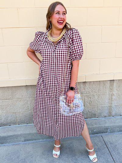 Heritage Check Midi Dress - The Pink Pineapple 850