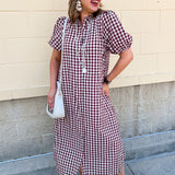 Heritage Check Midi Dress - The Pink Pineapple 850