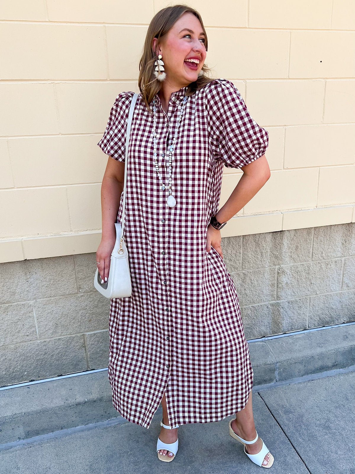 Heritage Check Midi Dress - The Pink Pineapple 850