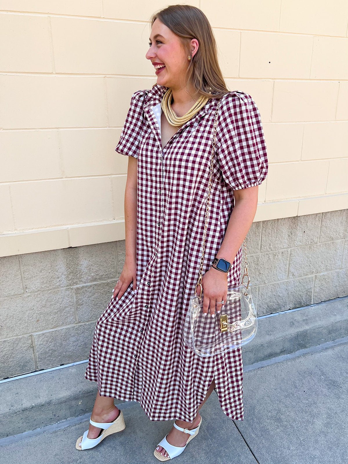 Heritage Check Midi Dress - The Pink Pineapple 850