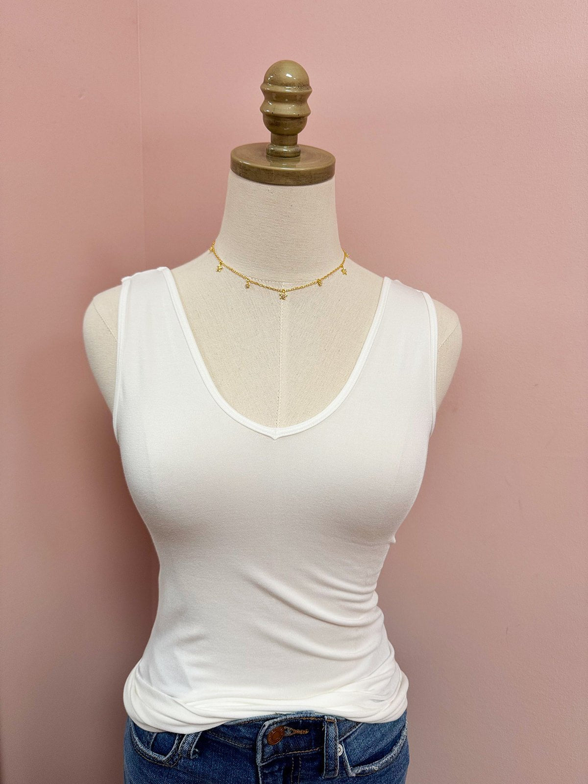 Hidden Gem Reversible Tank in Ivory - The Pink Pineapple 850
