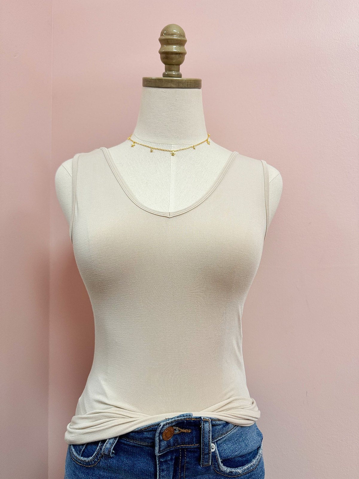 Hidden Gem Reversible Tank in Sand Shell - The Pink Pineapple 850