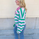 "Ho Ho Ho" Striped Sweater - The Pink Pineapple 850