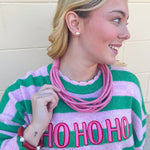 "Ho Ho Ho" Striped Sweater - The Pink Pineapple 850