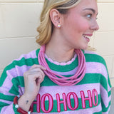 "Ho Ho Ho" Striped Sweater - The Pink Pineapple 850