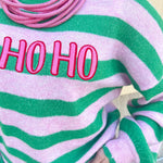 "Ho Ho Ho" Striped Sweater - The Pink Pineapple 850